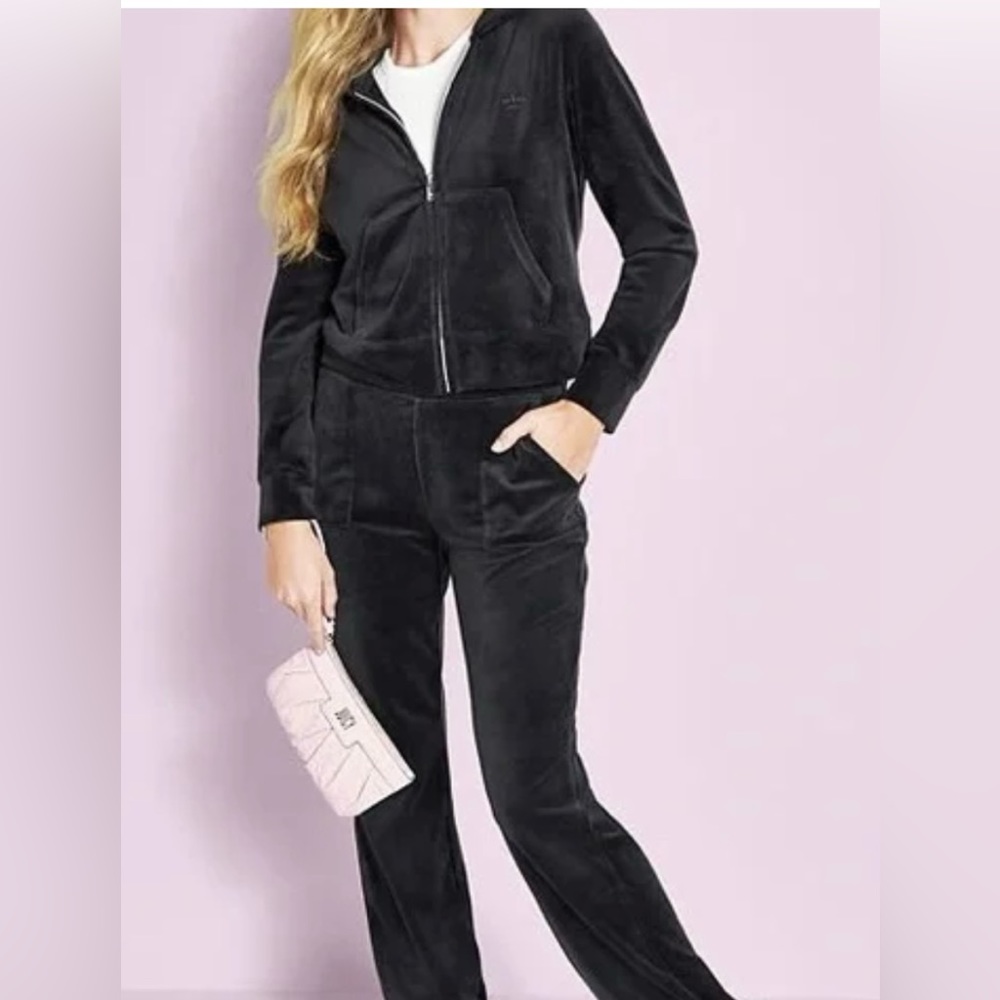 Juicy Couture Black Velour Track Suit Small